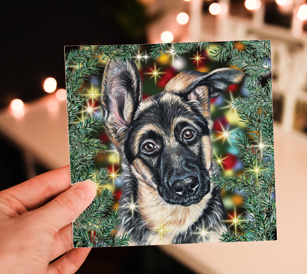 german shepherd christmas card