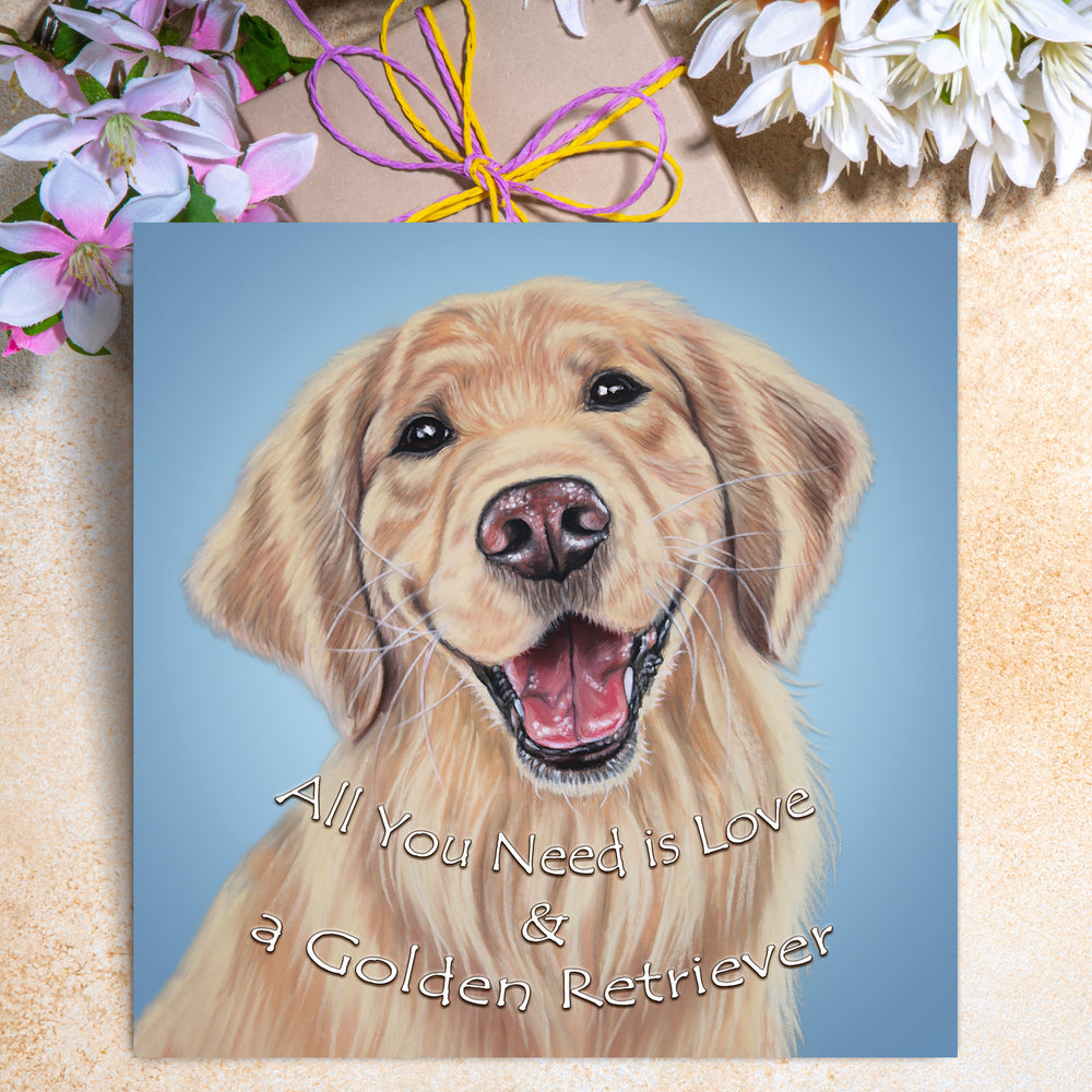 golden retriever quote card