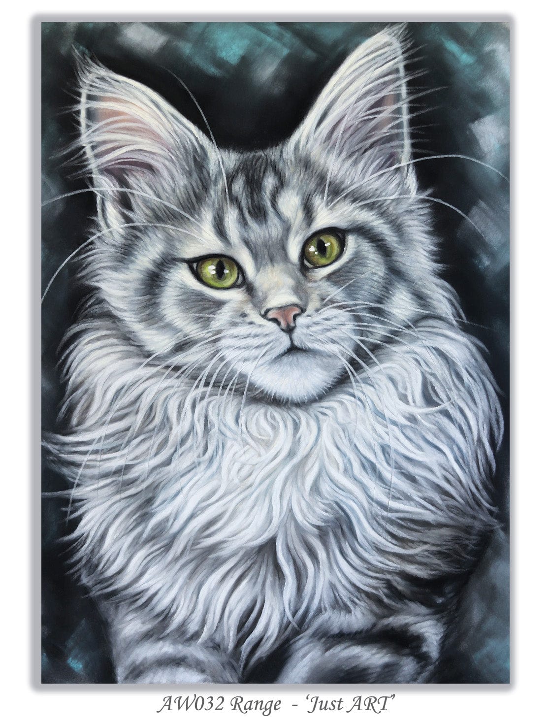 maine coon cat greeting card