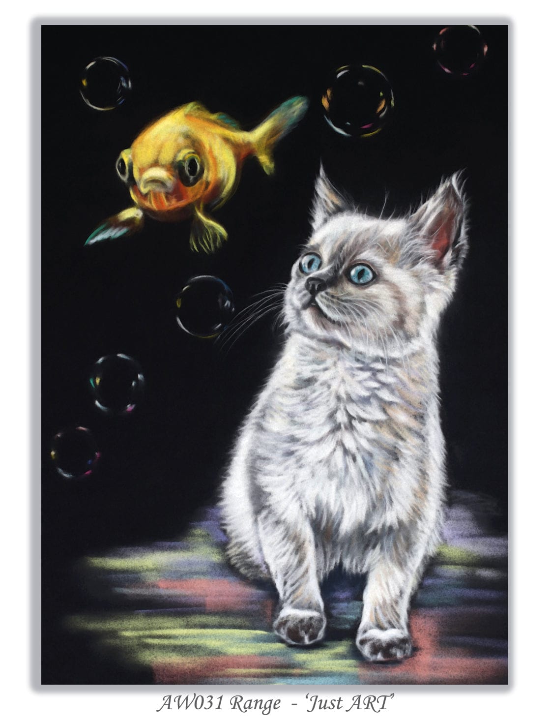 kitten and fish card