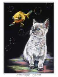 kitten and fish card