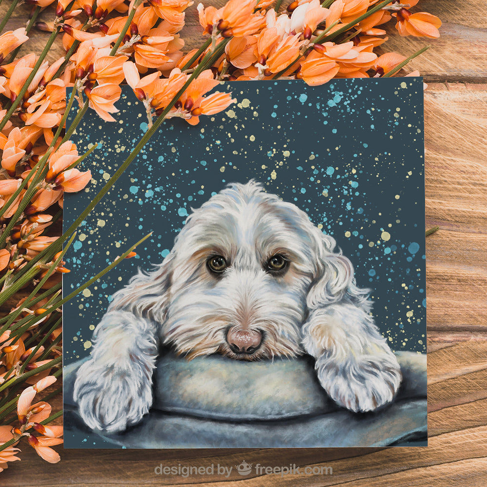 labradoodle greeting card