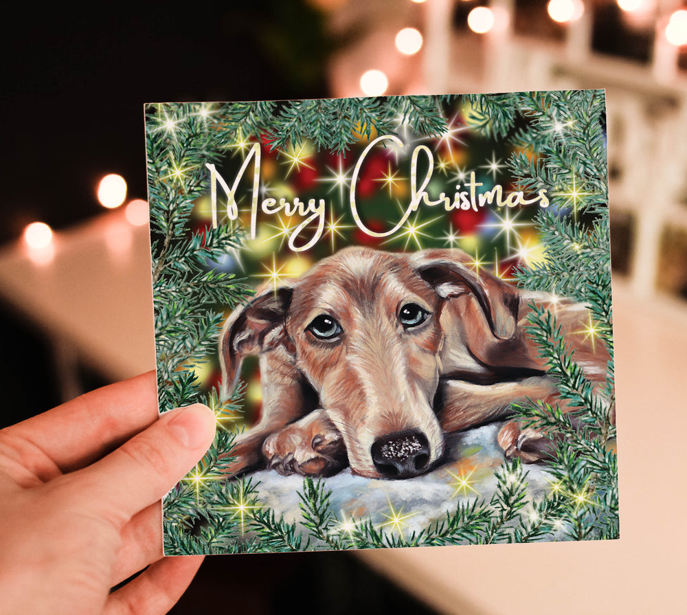 lurcher christmas card