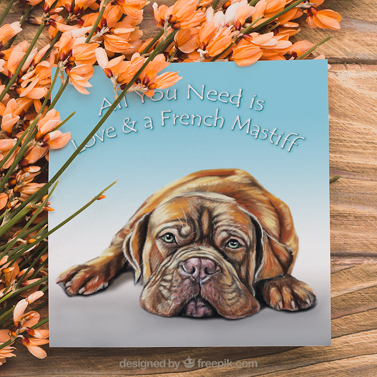 mastiff greeting card