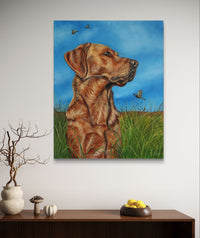 Original dog painting of Red Labrador Retriever