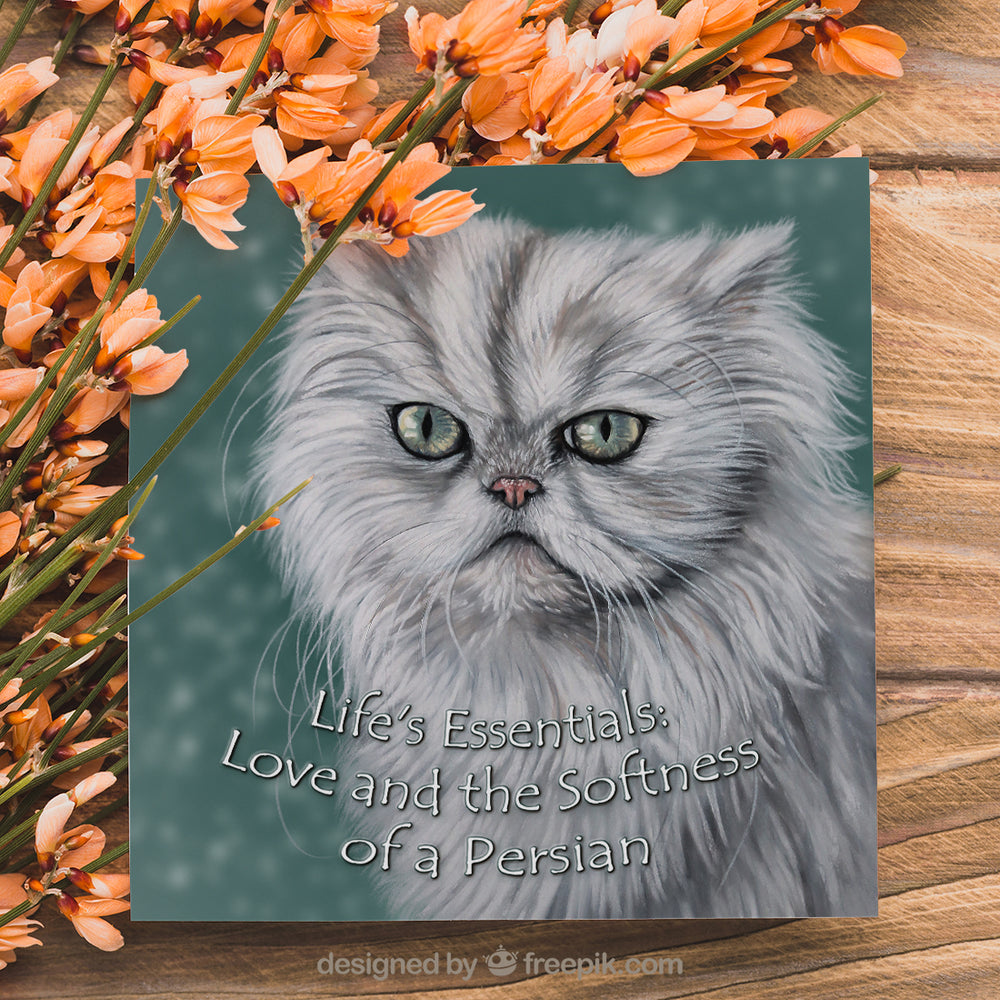 persian cat greeting card