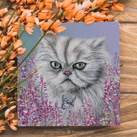 persian cat greeting card