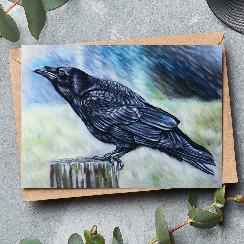 raven fine art greeting card