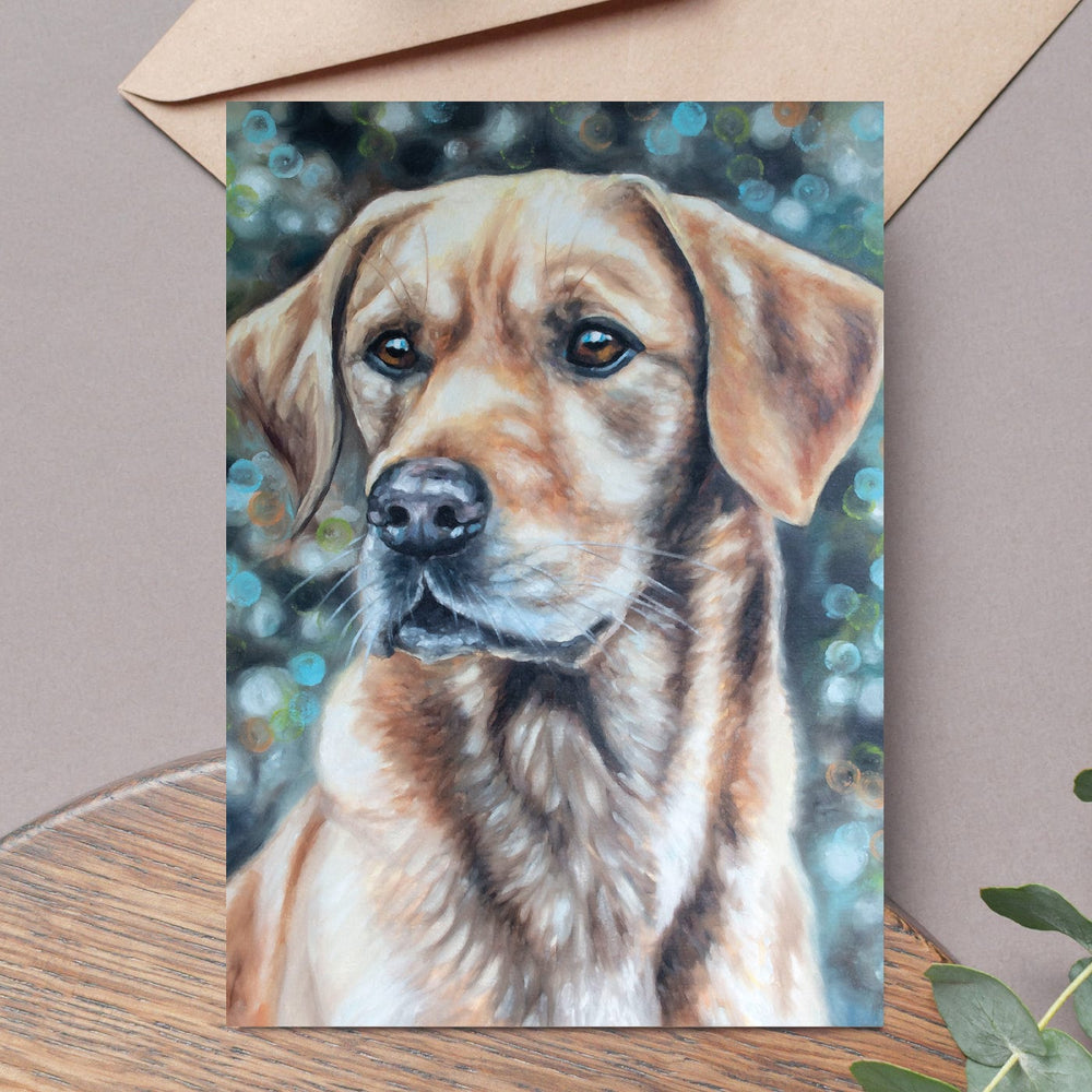  red Labrador retriever fine art greeting card