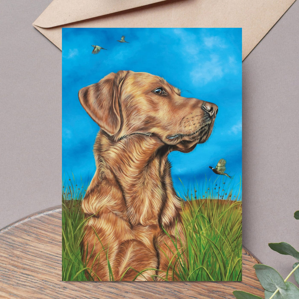 red Labrador retriever fine art greeting card