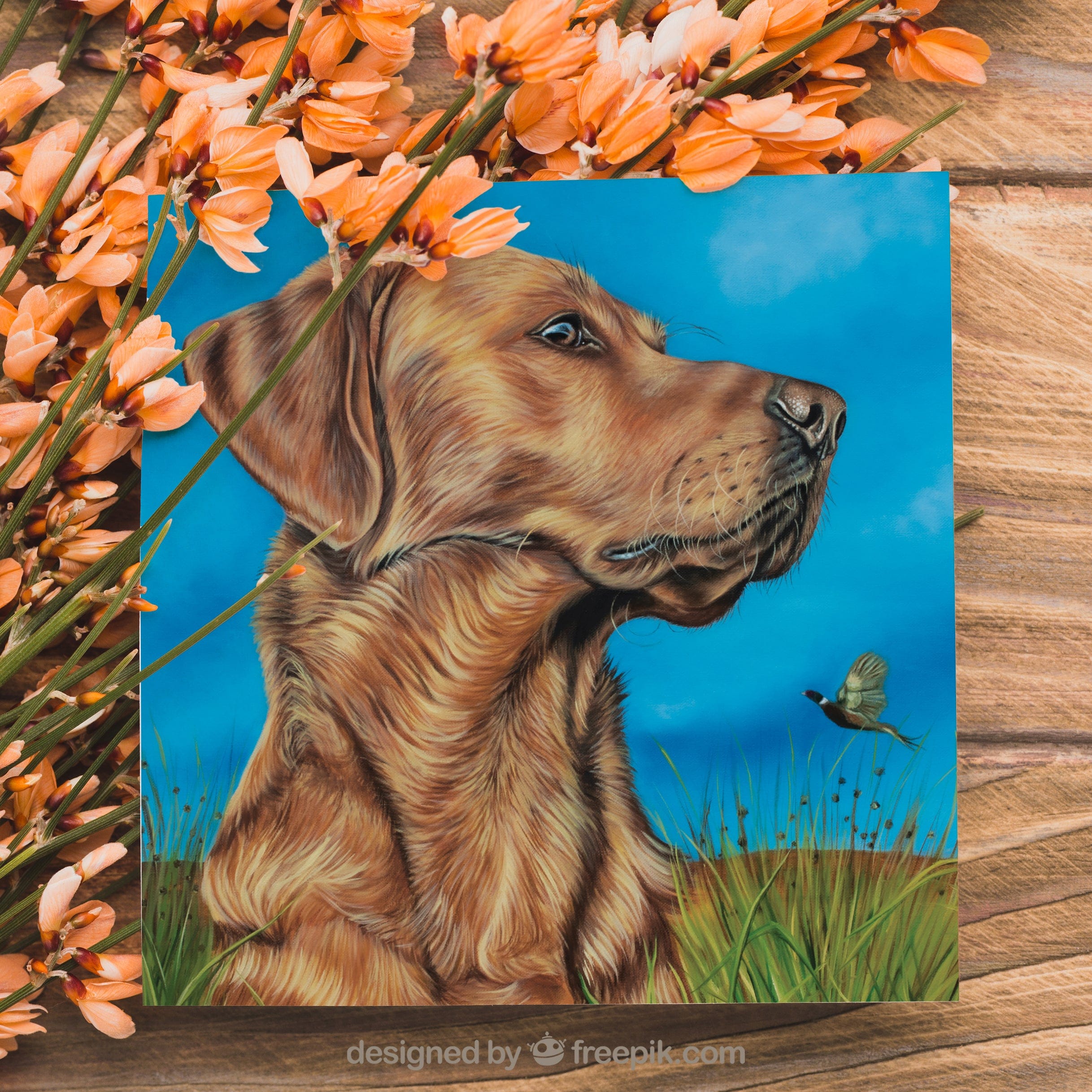 red Labrador retriever greeting card