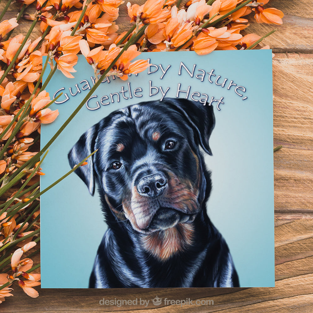 rottweiler greeting card