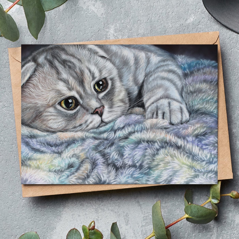Scottish fold fine art greeting card