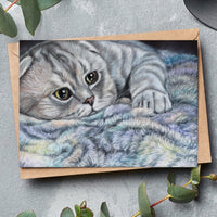 Scottish fold fine art greeting card