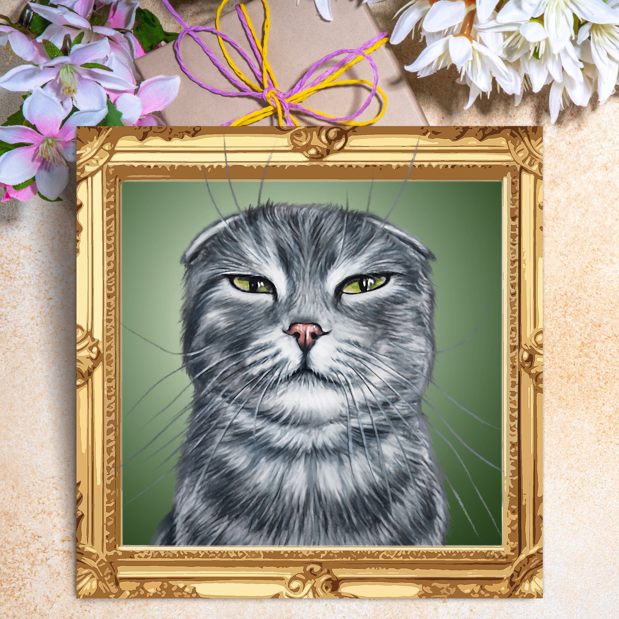Scottish fold greeting card