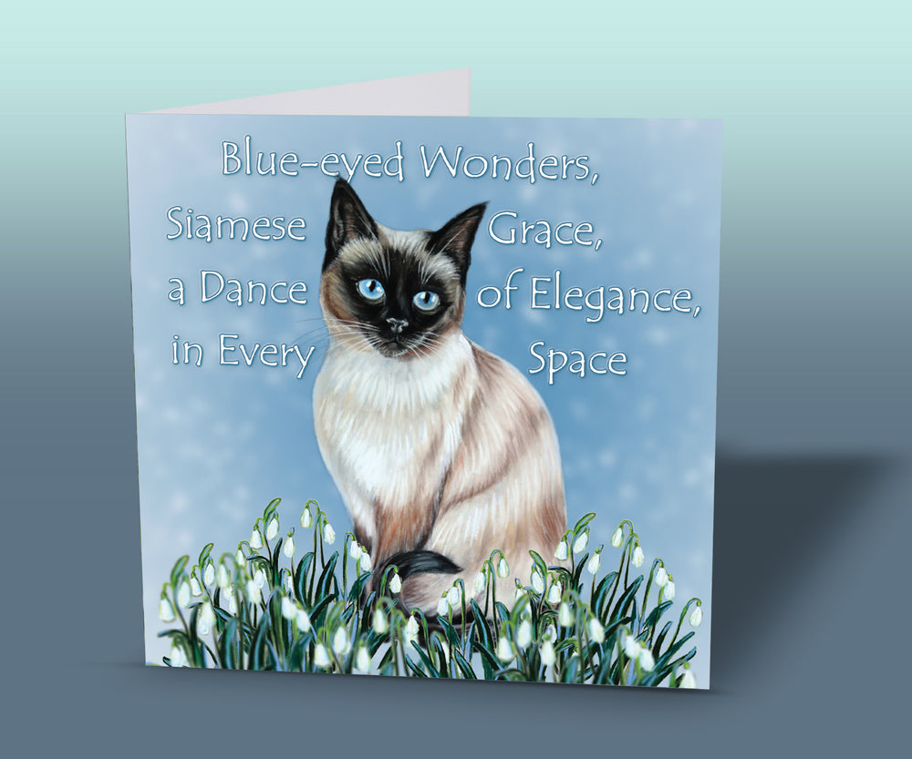 siamese cat greeting card