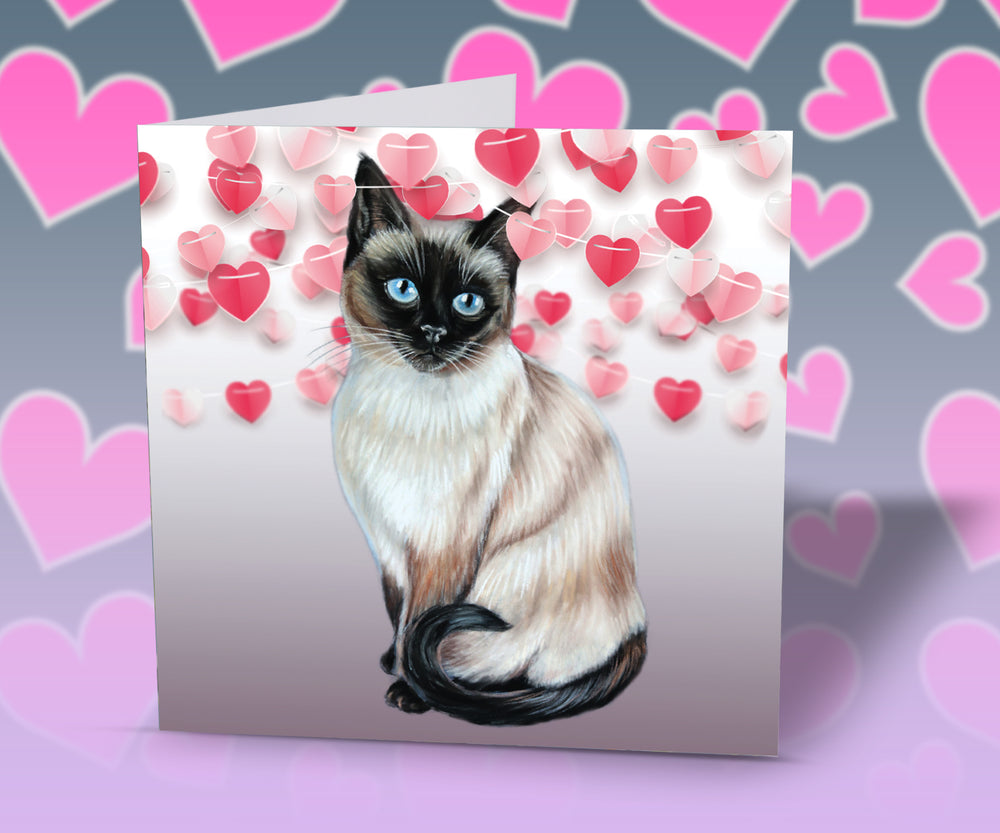 siamese cat valentines card