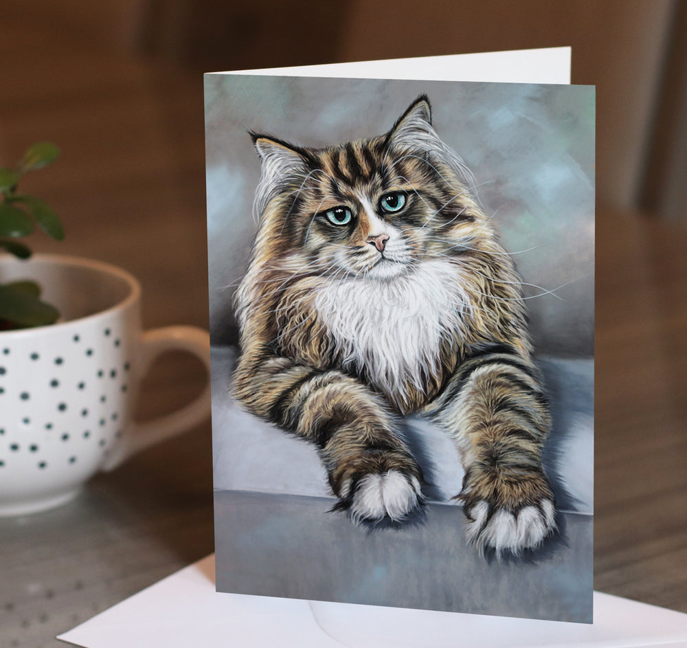 siberian cat greeting card