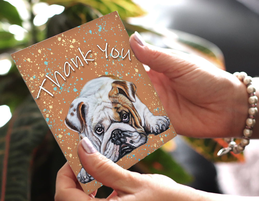 thank you card english bulldog