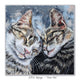 Greeting card with two cuddling tabby cats - perfect for cat lovers