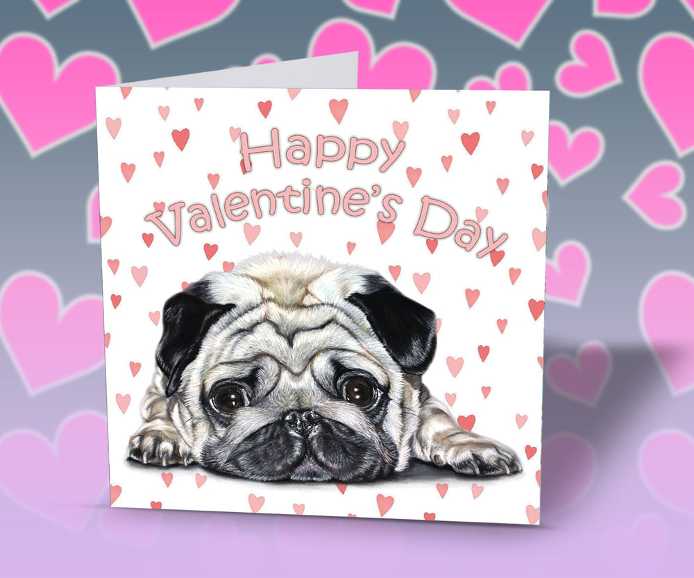 valentines card pug