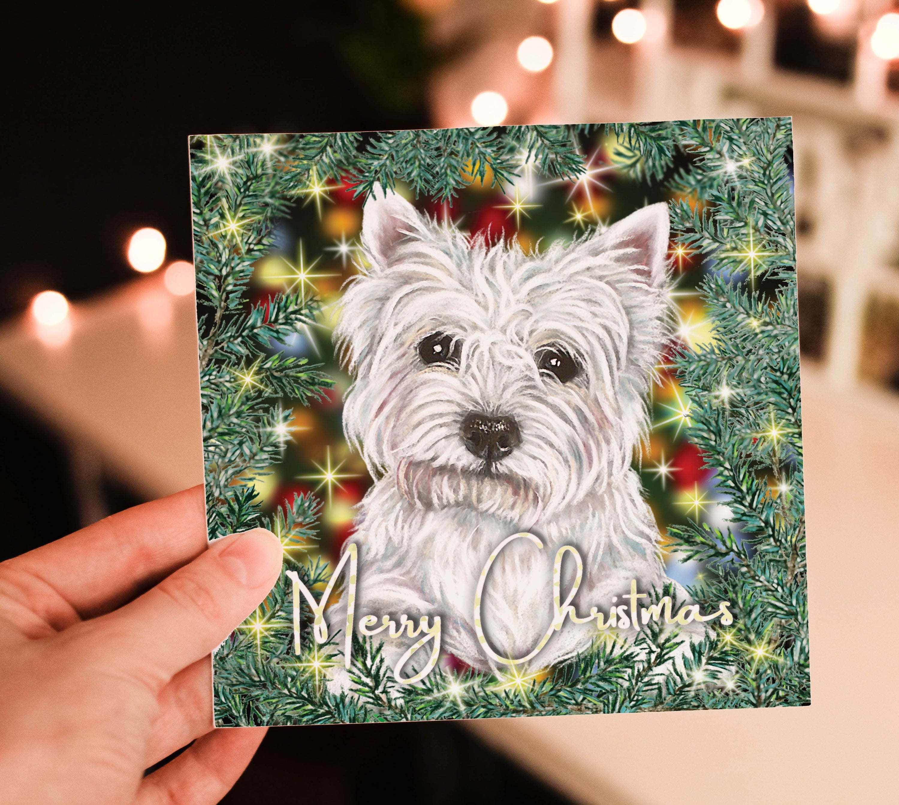 West Highland White Terrier Christmas Card – Irisha's Card Art