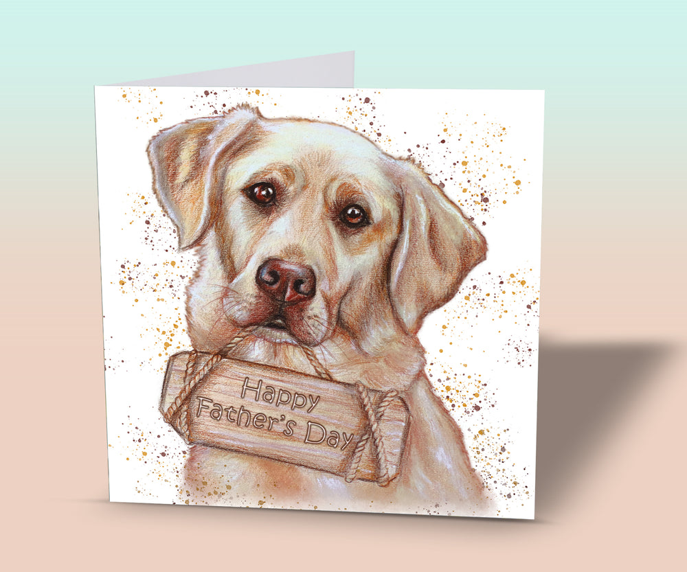 yellow labrador retriever father's day card