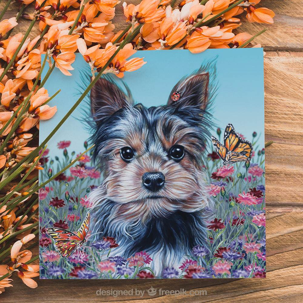 yorkie greeting card