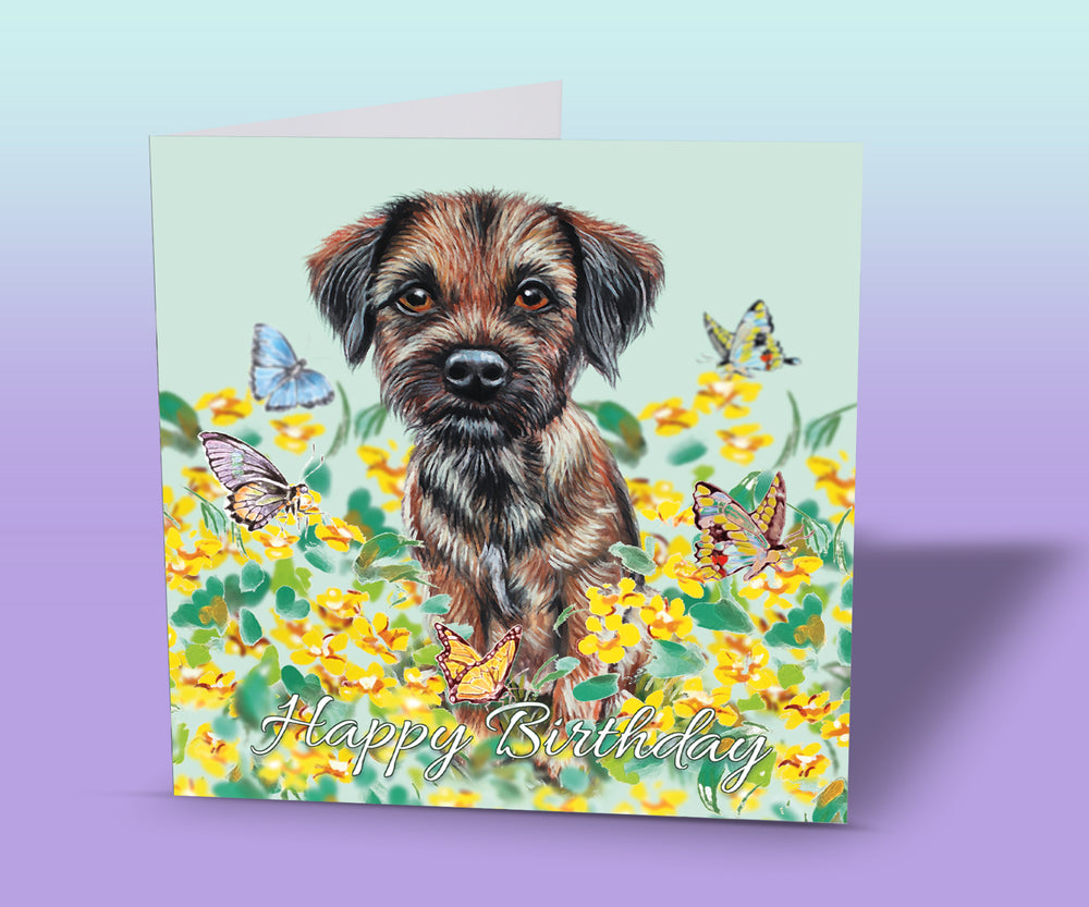 Border Terrier Birthday Card