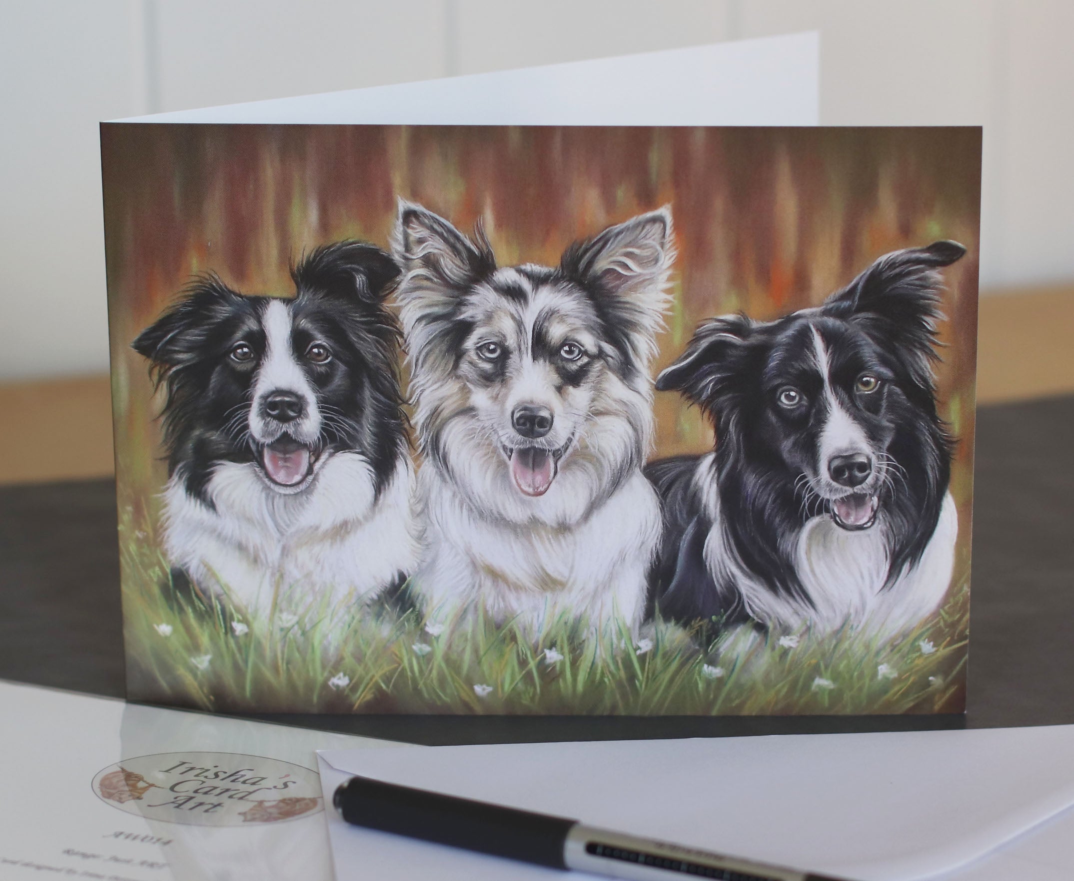 border collie birthday card