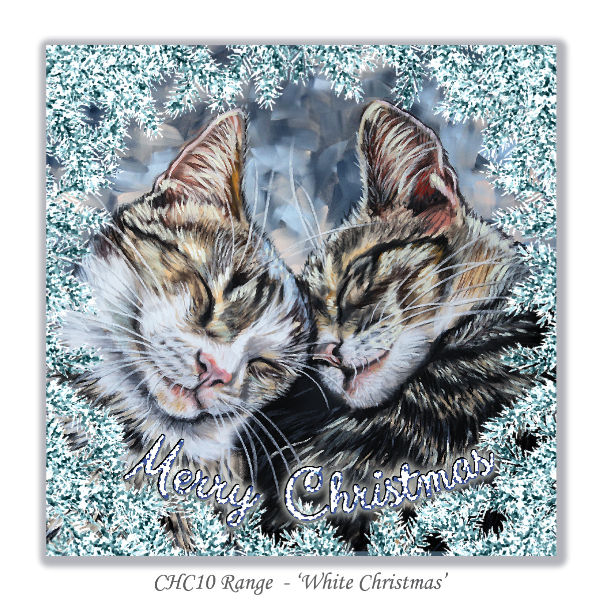 Tabby cat christmas card