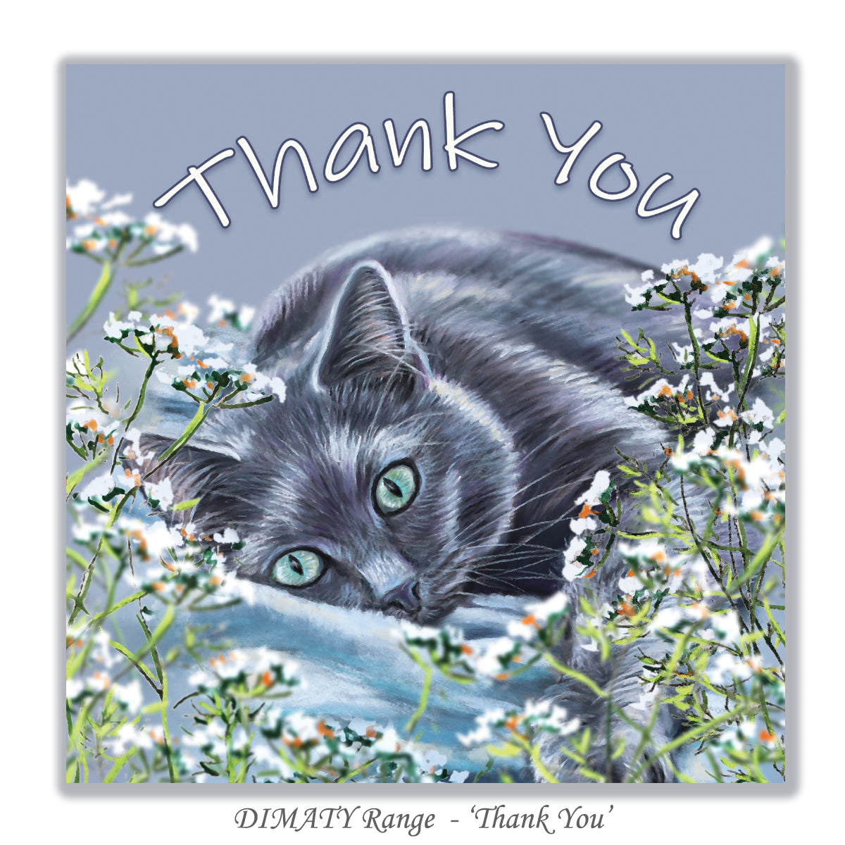 russian blue cat card