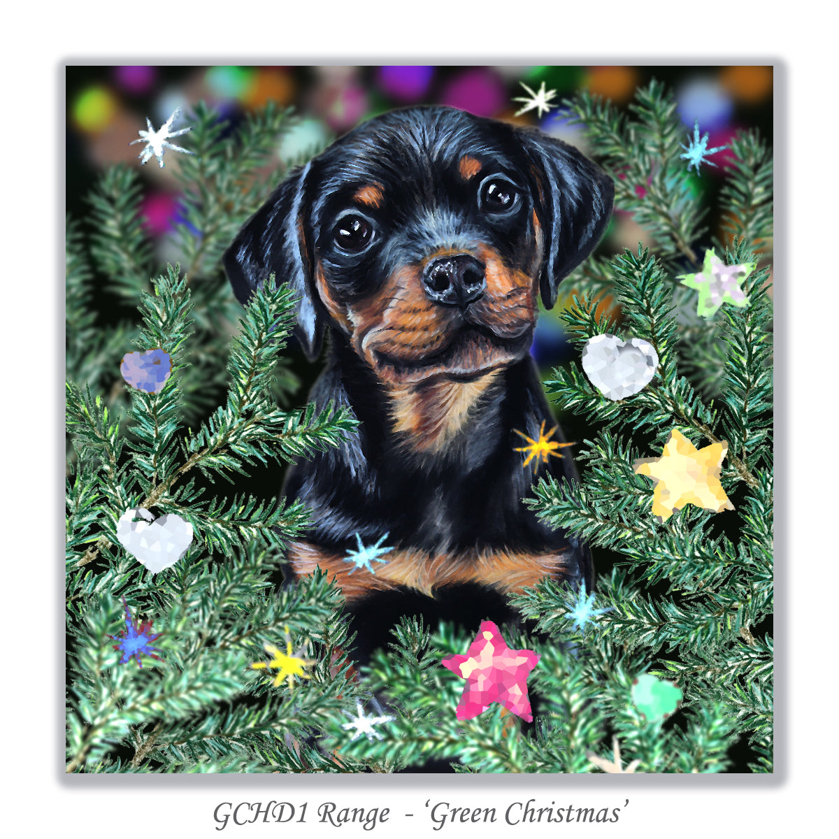 rottweiler puppy christmas card