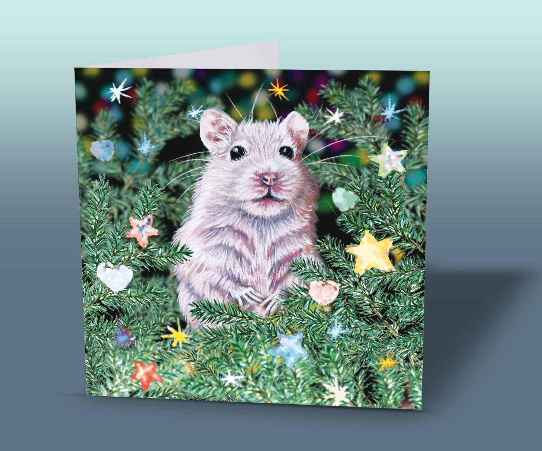 christmas card hamster