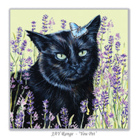 black cat greeting card