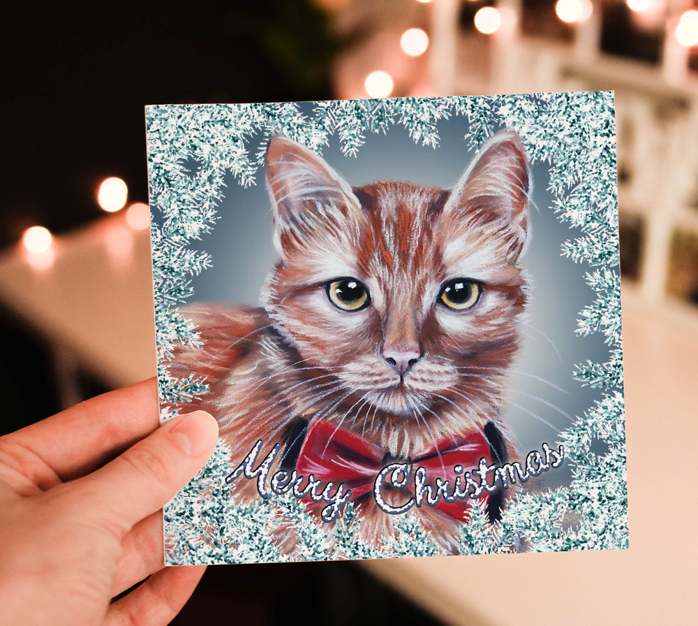 ginger cat christmas card