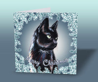 christmas card black cat