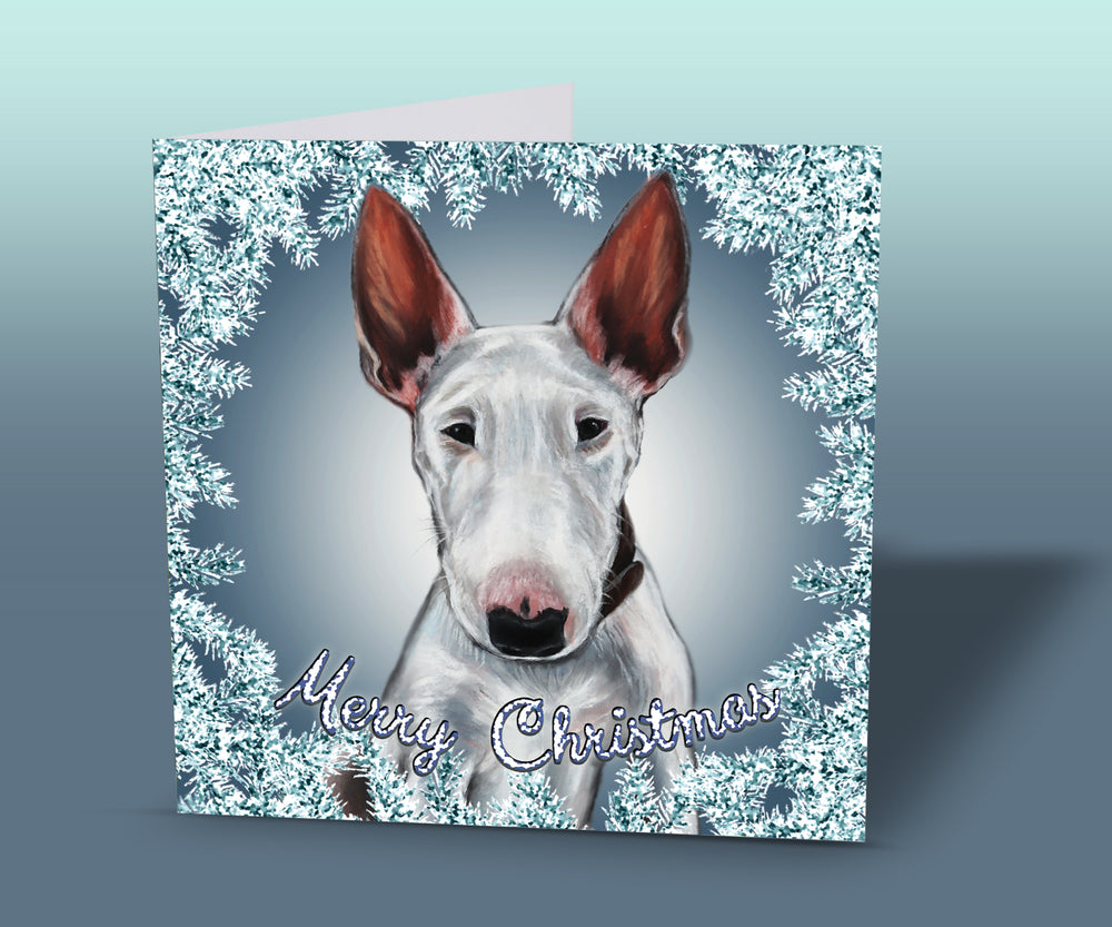 Bull terrier Christmas Card