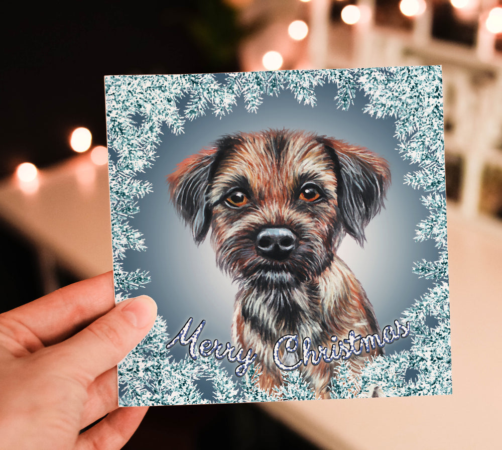 Border terrier Christmas Card