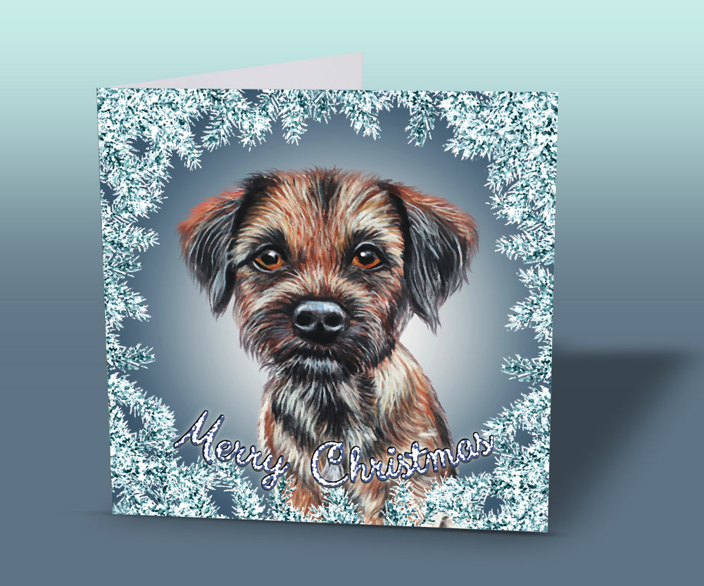 Border terrier Christmas Card