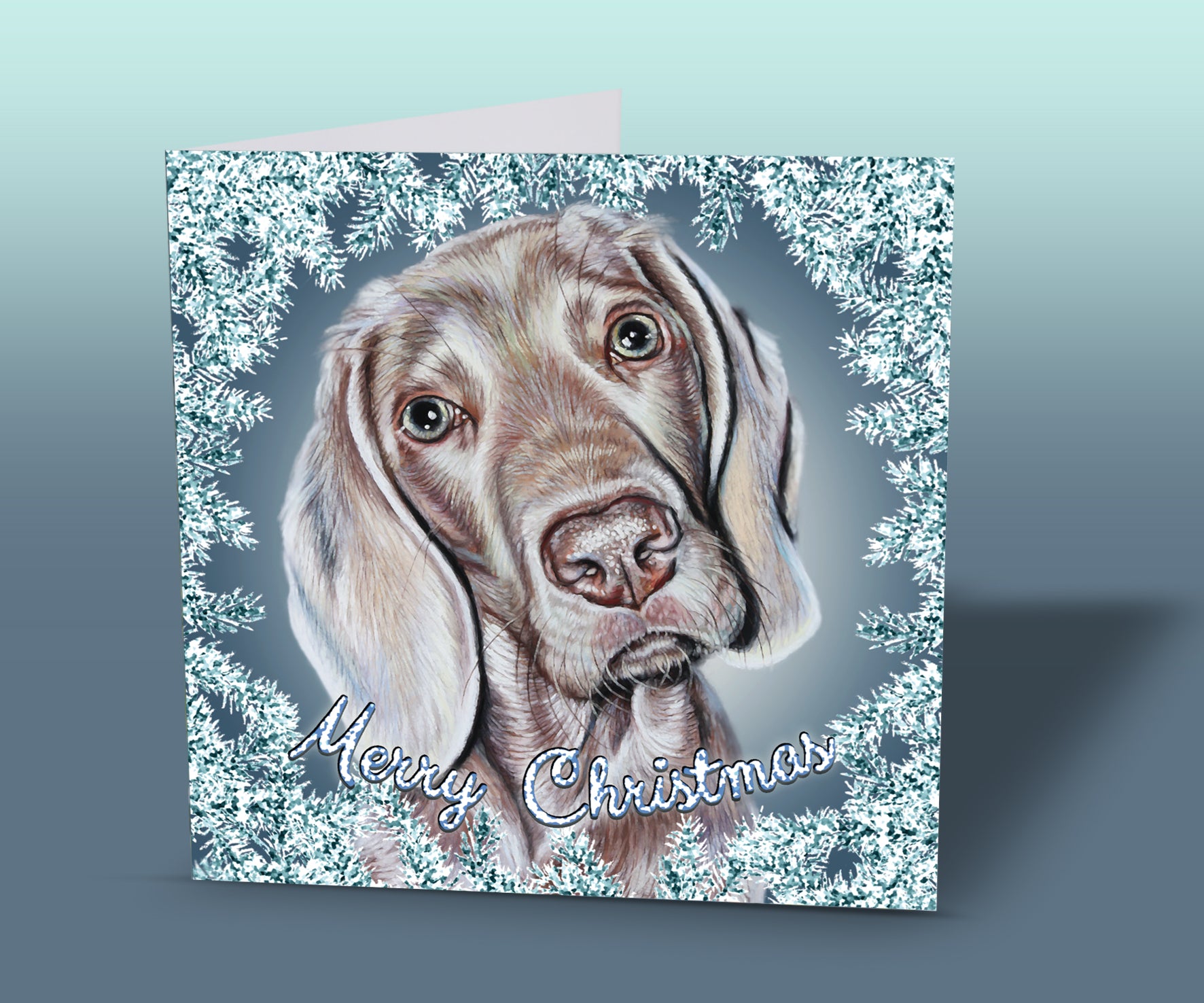 Weimaraner Dog Christmas Card