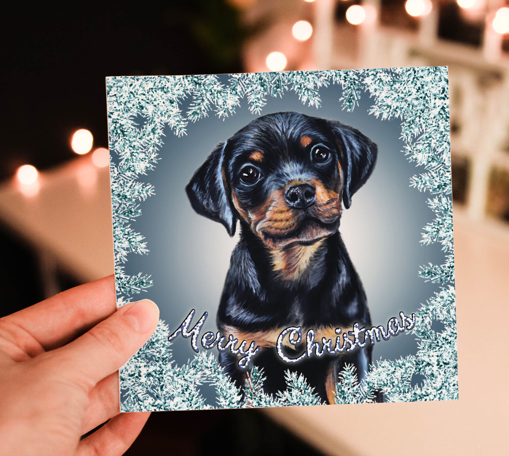 Rottweiler Puppy Christmas Card