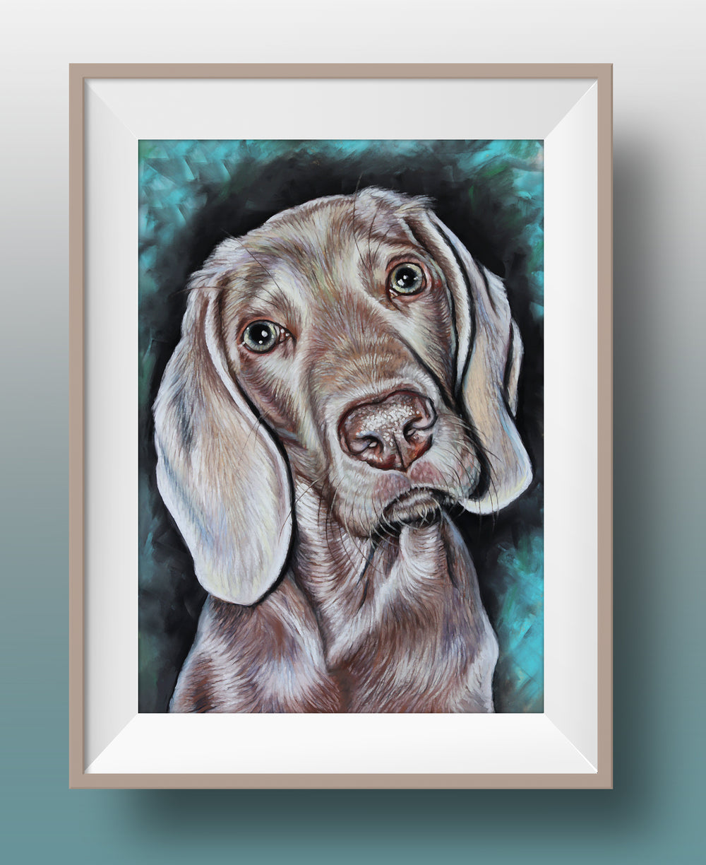 weimaraner art print