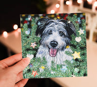 christmas card bearded collie 