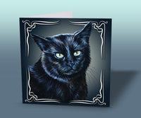 black cat greeting card