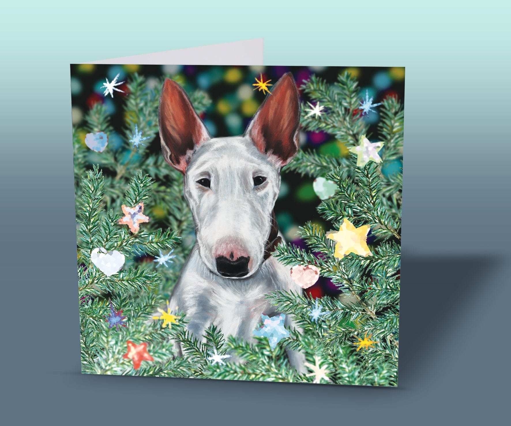 christmas card for dog lovers Bull terrier
