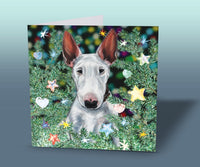 christmas card for dog lovers Bull terrier