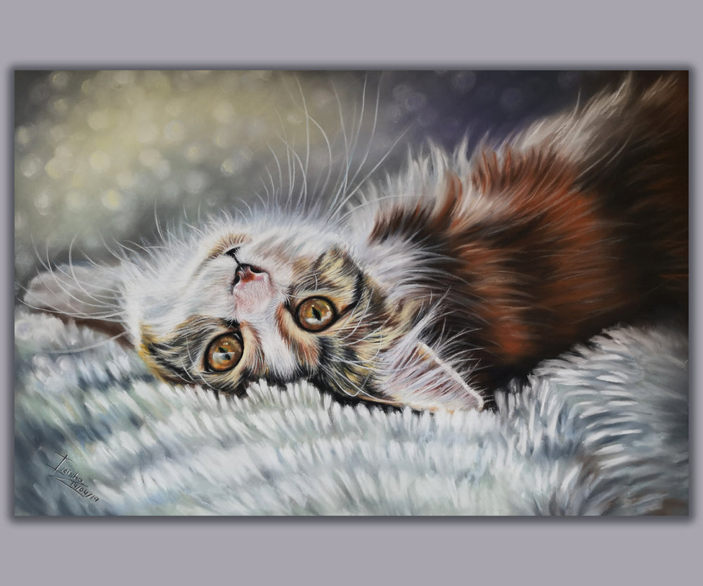 cat pastel artwork