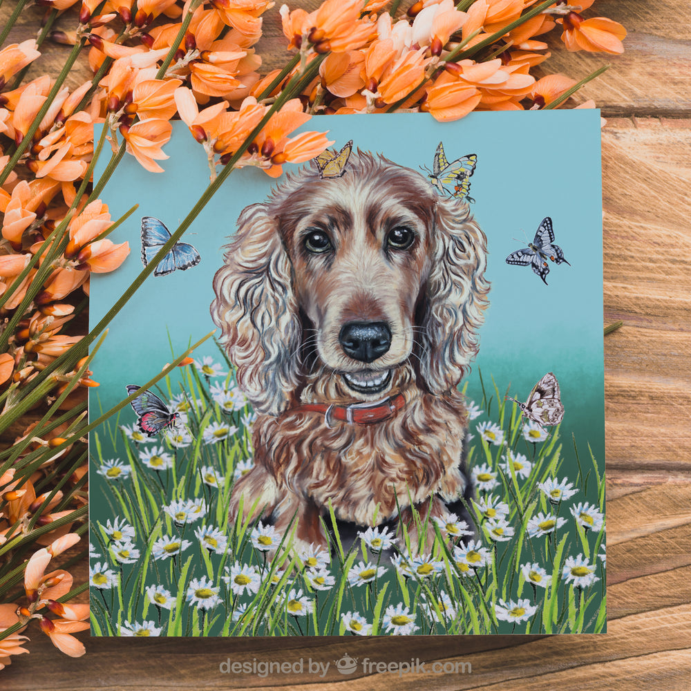 cocker spaniel card