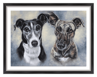 custom portrait of two dogs uk